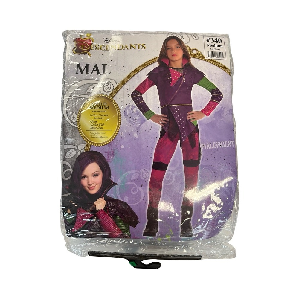 Disney Descendants Mal Costume Girls Medium 2-Piece Jacket Pants Set 340 Purple